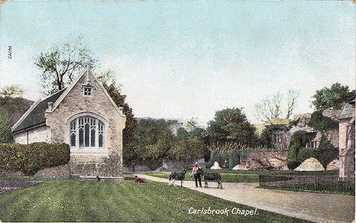 Carisbrooke Castle Chapel and donkeys