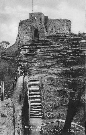 Carisbrook Castle keep steps